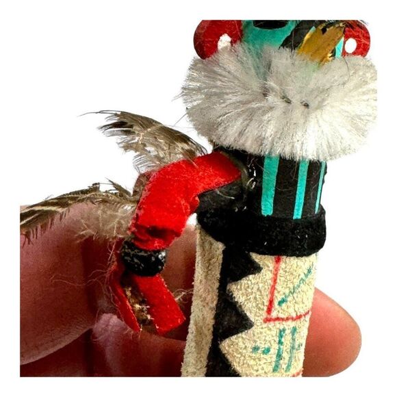 Hand-Painted Kachina Dolls Set Lot of 2 1- Signed R Grey Native Wood Figures SEE - Picture 12 of 16